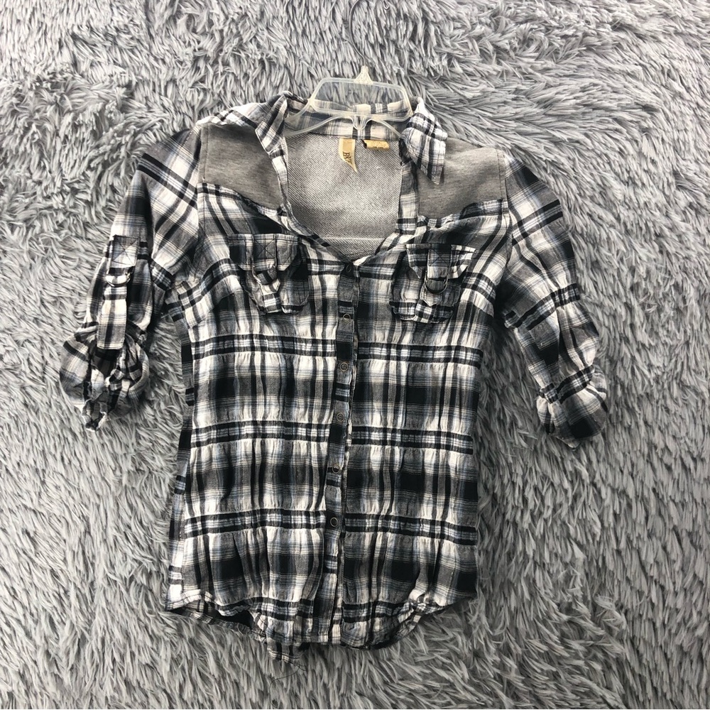 BKE Buckle Shirt Womens XS Button Up Checkered Top